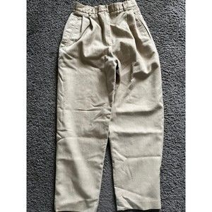 Liz Claiborne Petite Collection Tweed Wool Pants 8 Beige Tan pleats